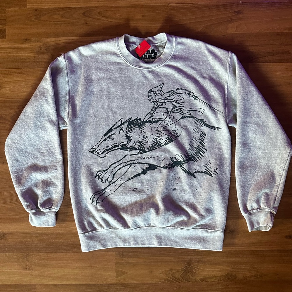 Our Universe Gray Star Wars Ahsoka  Loth Wolf 🐺 unisex Graphic Sweatshirt